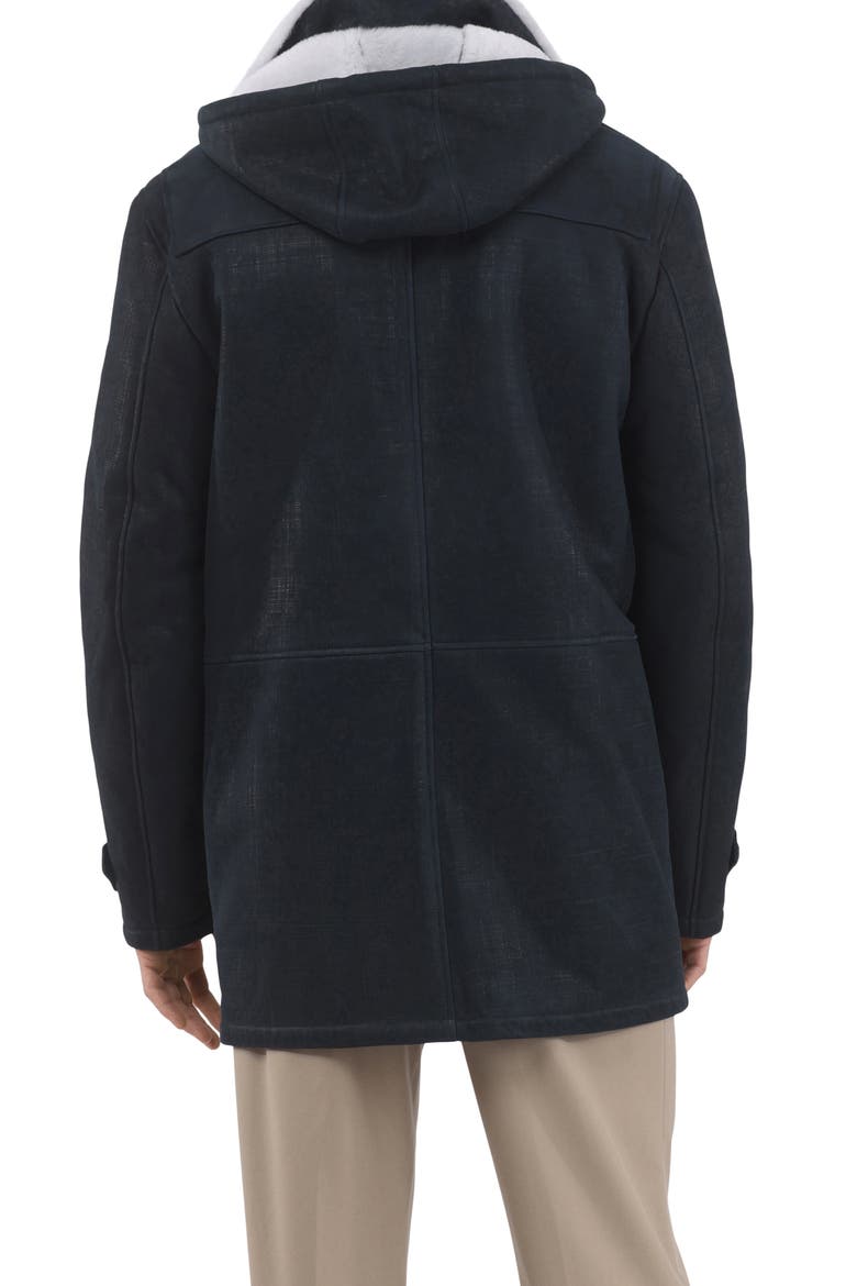 Men's Genuine Shearling Parka, Alternate, color, Navy Pattern/White