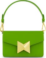 Mac Duggal Classic Leather Gold Plated Hardware Shoulder Bag