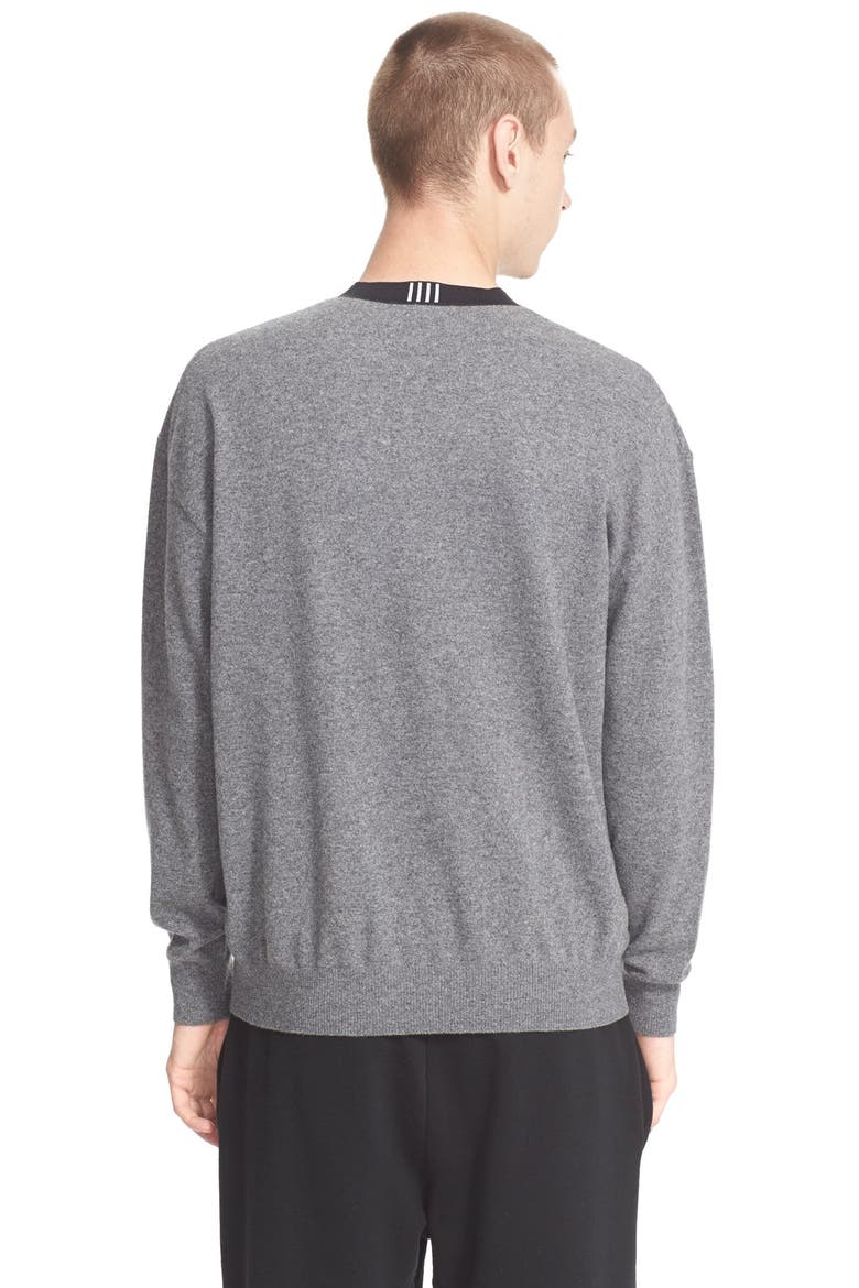 'Barcode' Wool & Cashmere Sweater, Alternate, color, FOG GREY