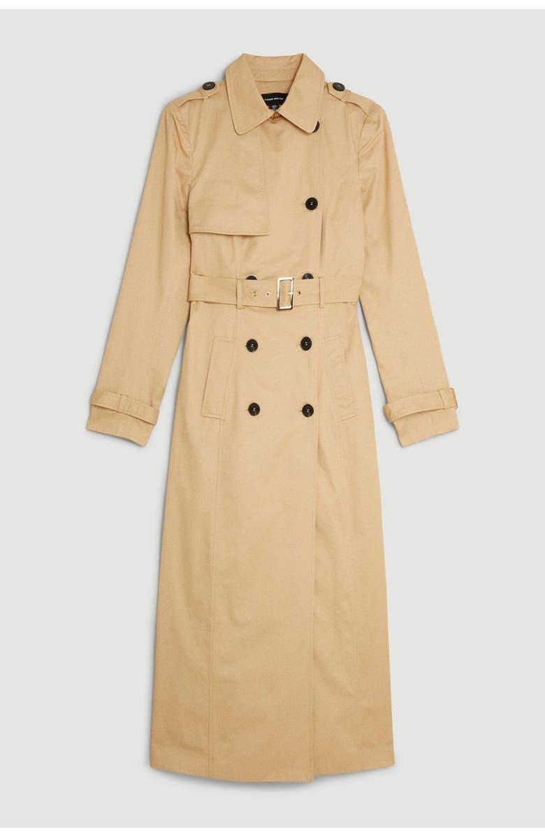 Karen Millen Tailored Classic Belted Trench Coat, Alternate, color, Camel