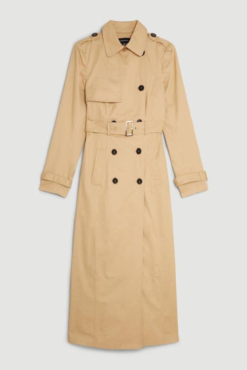 Karen Millen Tailored Classic Belted Trench Coat In Brown
