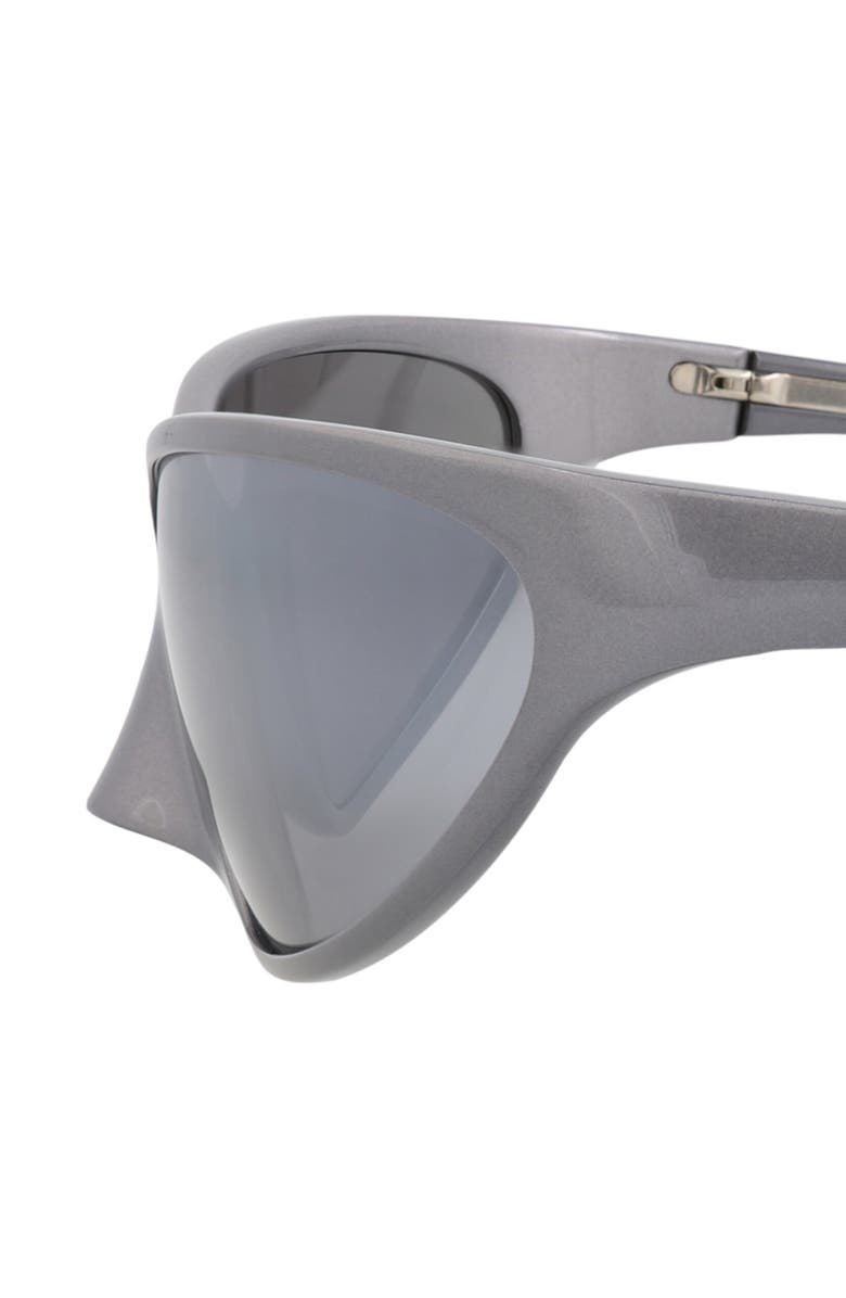 Balenciaga 70mm Wraparound Sunglasses, Alternate, color, Grey Grey Grey