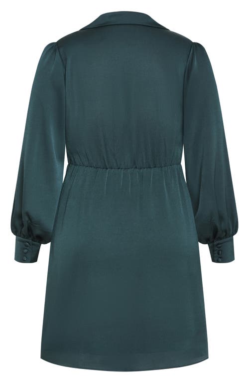 City Chic Genevieve Long Sleeve Faux Wrap Midi Dress