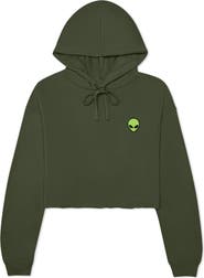 Dalix Alien Cropped Fleece Hoodie