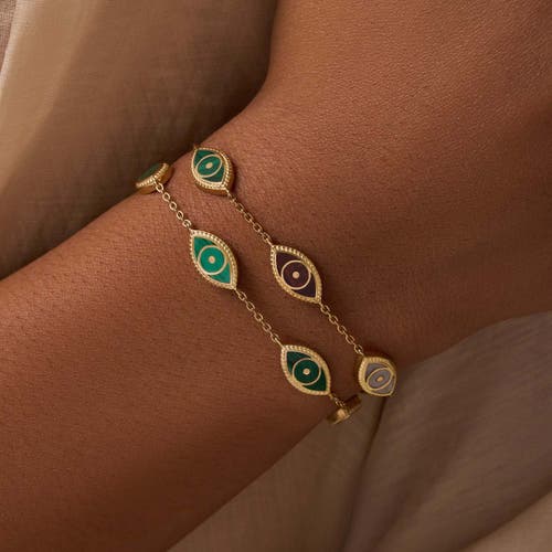 Karma And Luck Constant Guardian Evil Eye Multi Stone Bracelet