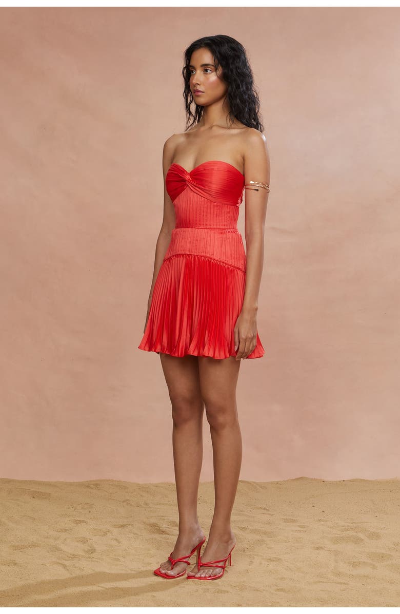 AMUR Catrina Mini Pleated Dress, Alternate, color, Red Rock