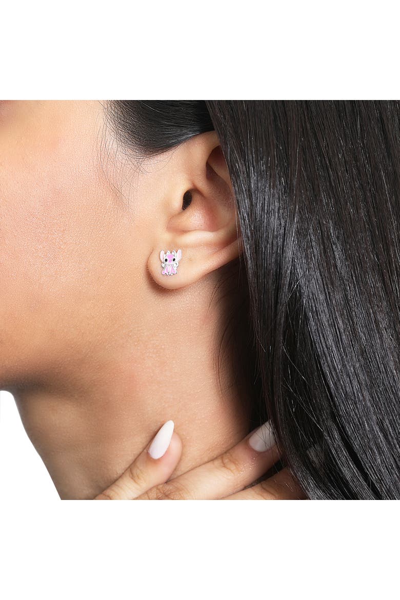Stitch and Angel Mismatched Stud Earrings, Sterling Silver, Alternate, color, Silver