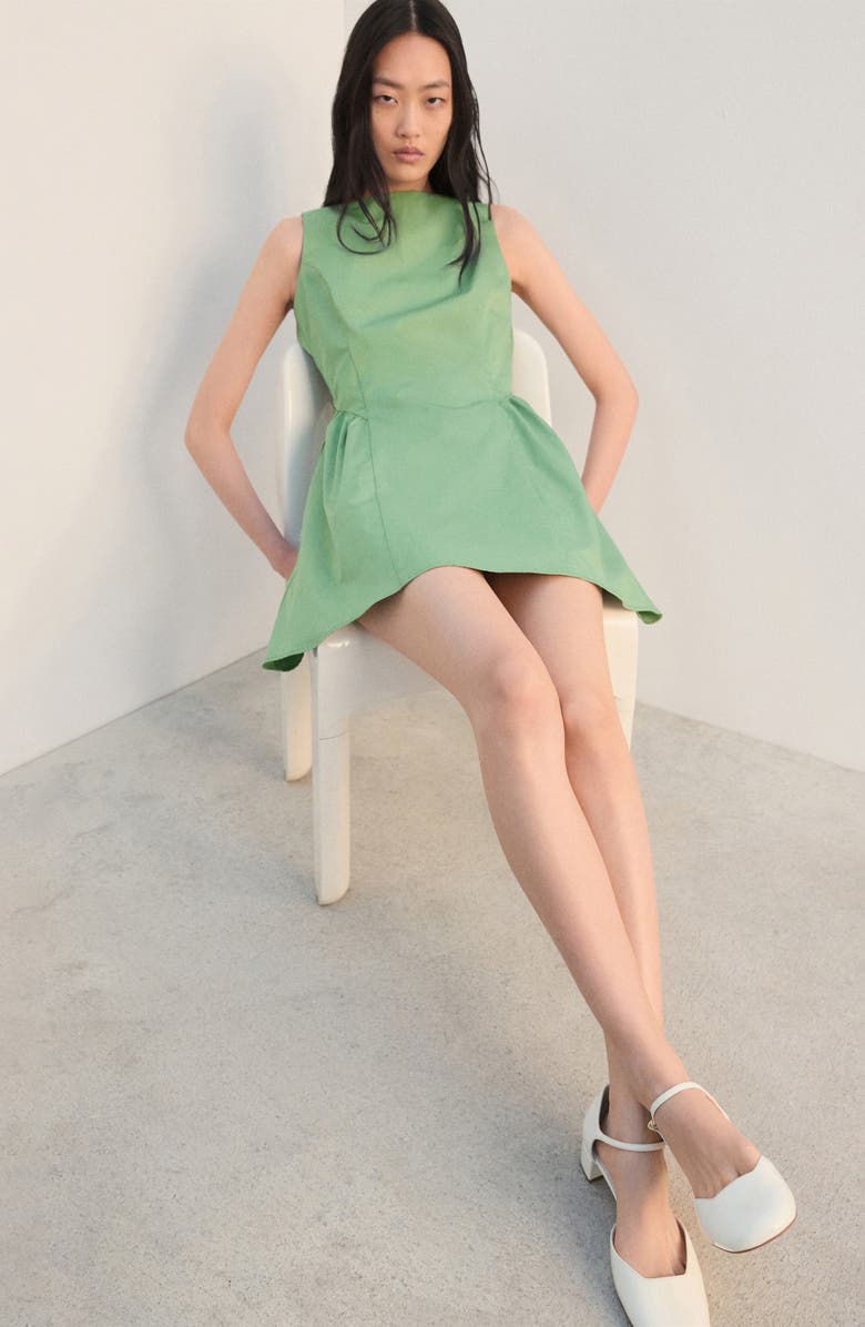 MANGO Sleeveless Scoop Back Fit & Flare Cotton Minidress, Alternate, color, 