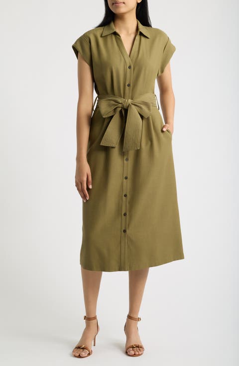 Short Sleeve Midi Shirtdress