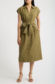 Julia Jordan Short Sleeve Midi Shirtdress