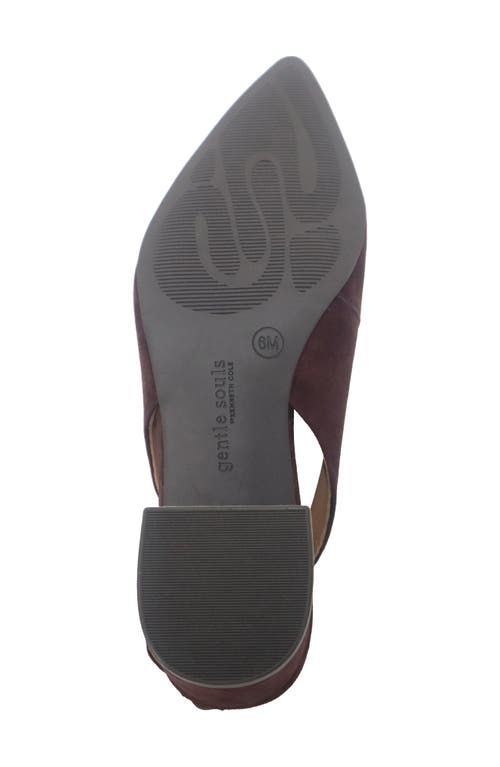 Gentle Souls Georgia Slingback Pointed Toe Pump In Burgundy