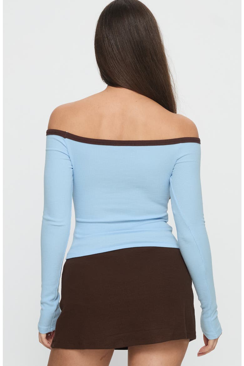 Baseline Off Shoulder Ribbed Top, Alternate, color, MULTI