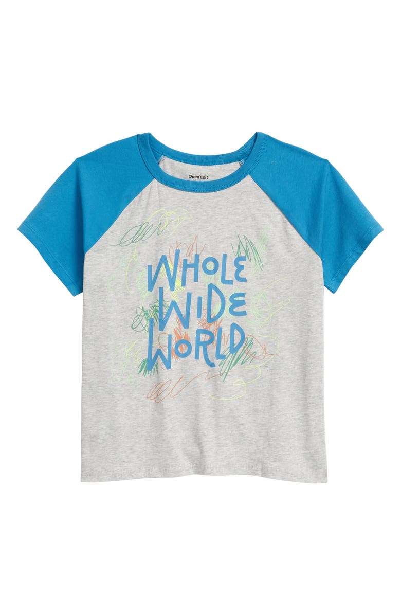 Open Edit Kids' Boxy Organic Cotton Graphic Tee, Main, color,