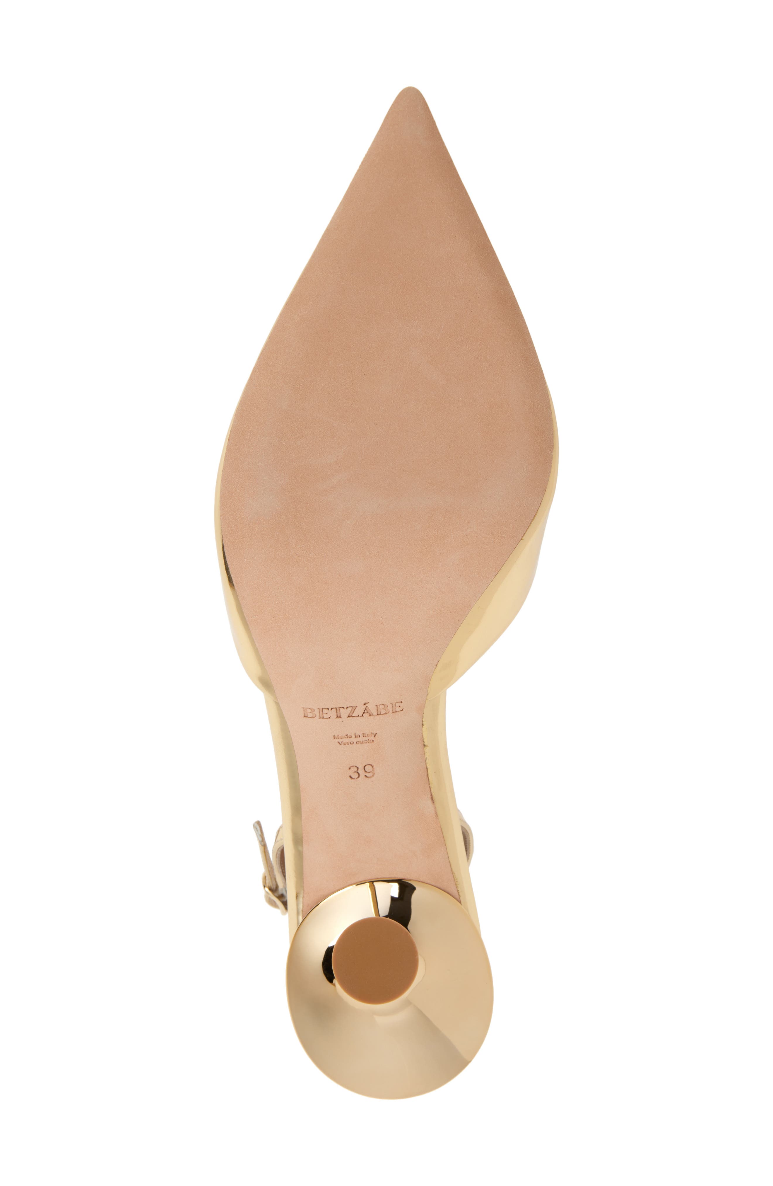 BETZÁBE Sofia Pointed Toe Slingback Pump, Alternate, color, Gold Mirror