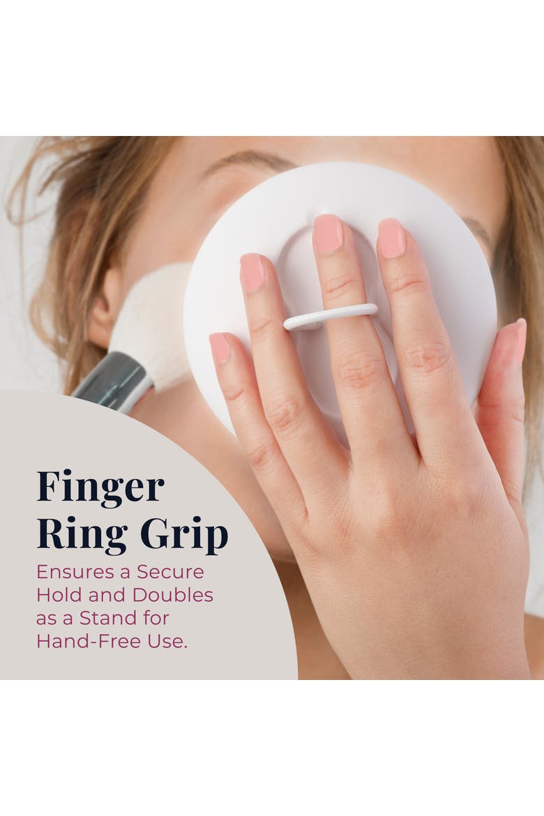 Rechargeable LED Lighted Compact Mirror with 3X Magnification, Alternate, color, White