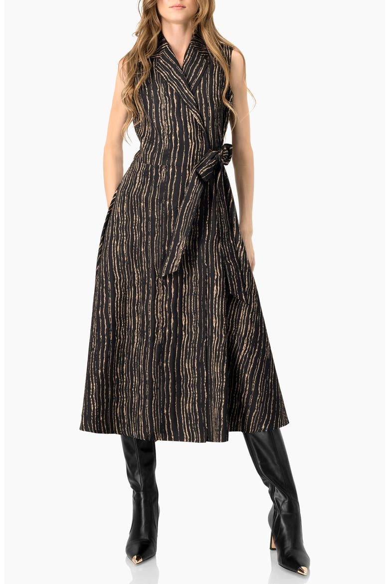 Sleeveless Long Wrap Dress, Main, color, Black