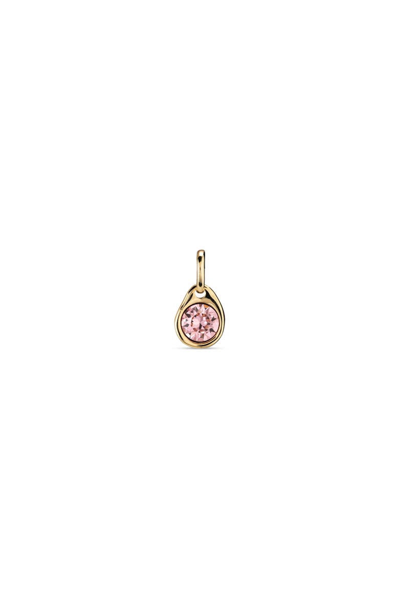 Gold-Plated Charm with Pink Crystal, Main, color, Gold