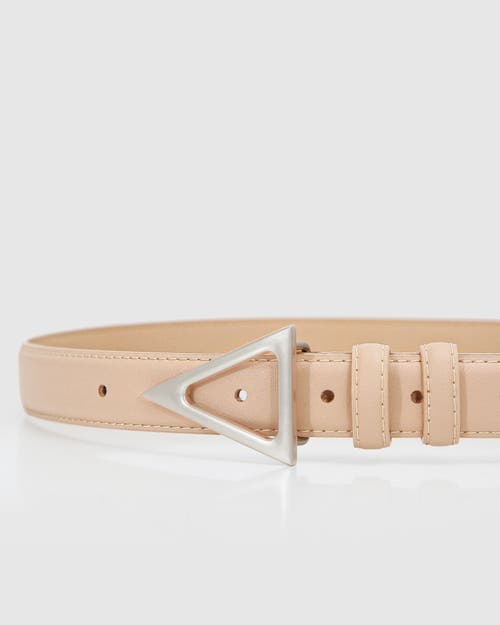 Belle & Bloom Bermuda Triangle Leather Belt In Latte