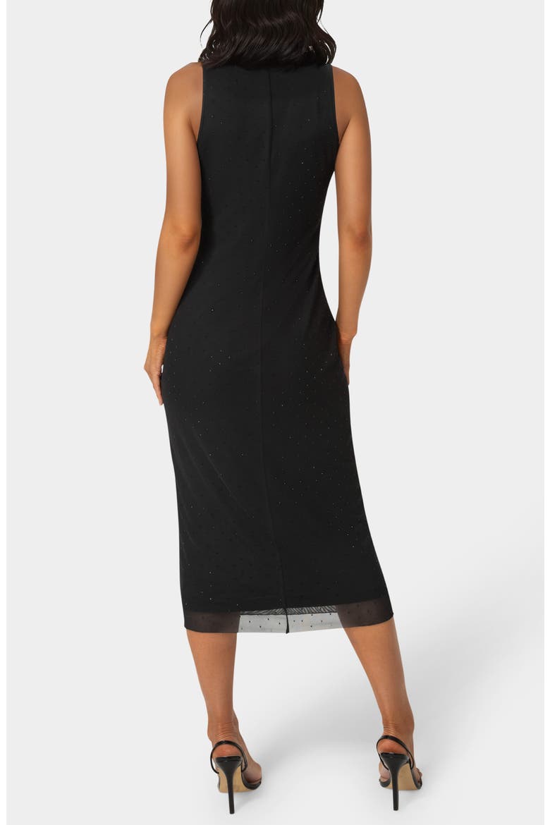 Sleeveless Rhinestone Powermesh Dress, Alternate, color, BLACK