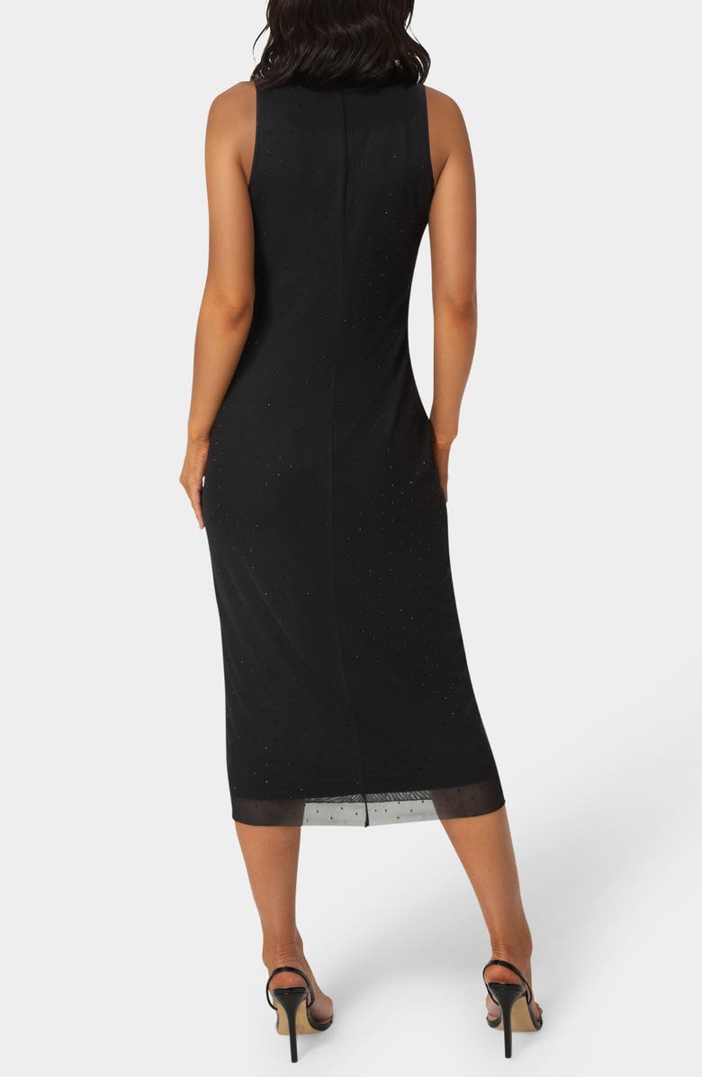 bebe Sleeveless Rhinestone Powermesh Dress, Alternate, color, Black