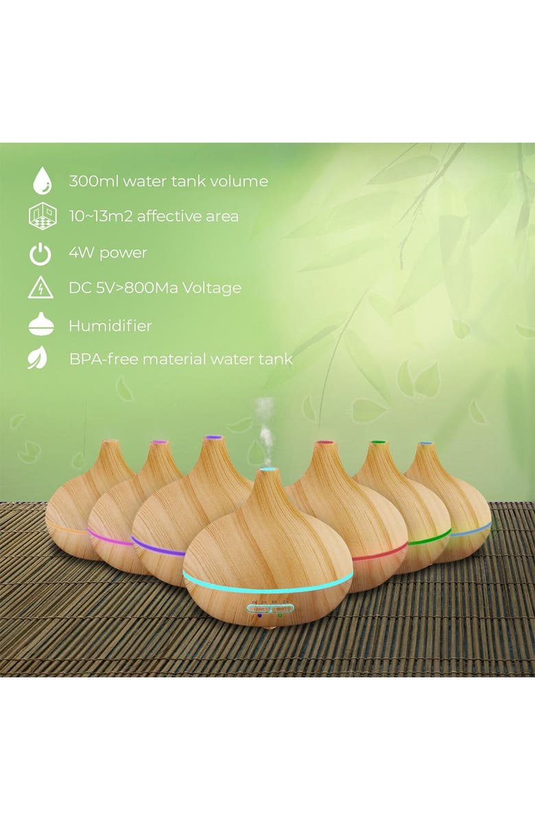 PURE DAILY CARE Ultrasonic Aromatherapy Diffuser & 10-Pack Pure 400ml Essential Oils, Alternate, color,