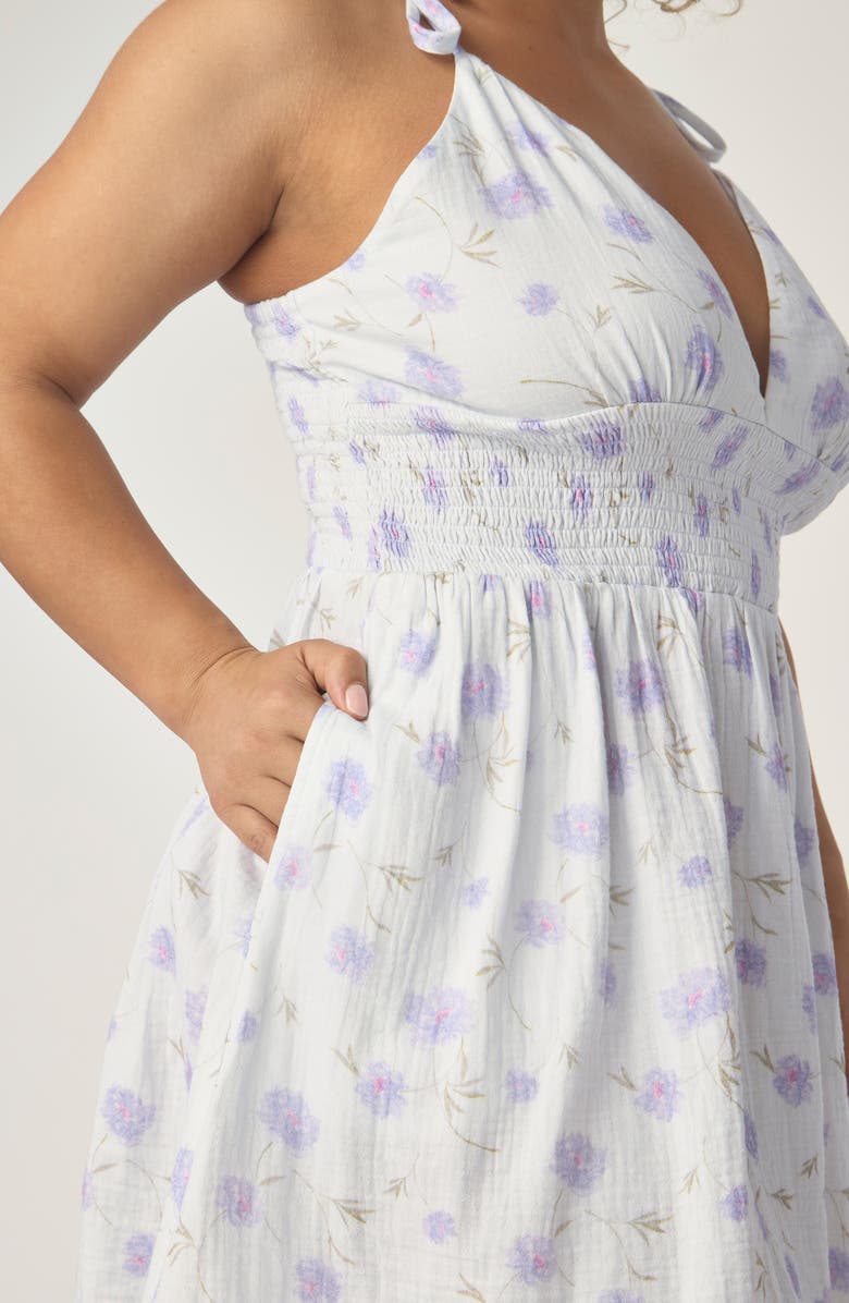 Florence by Mills Smocked Waist Mini Sundress, Alternate, color, Purple Haze Peony Flower