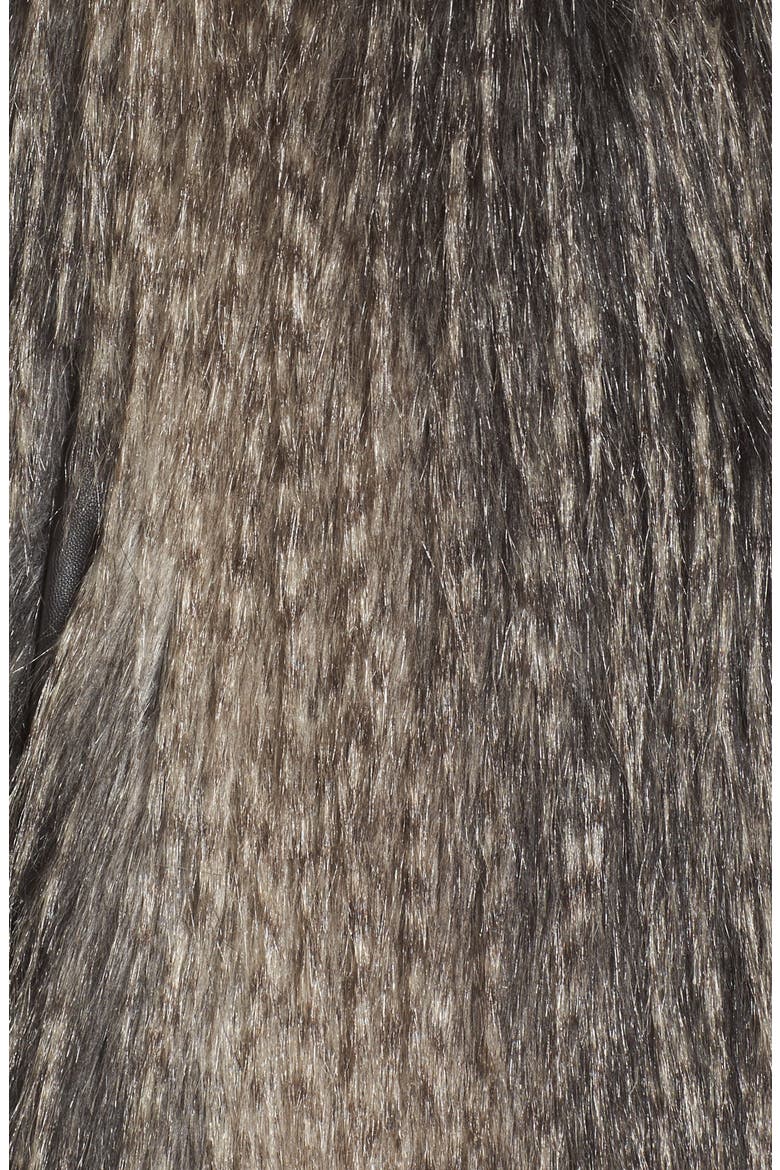 Collarless Faux Fur Vest, Alternate, color, BLACK