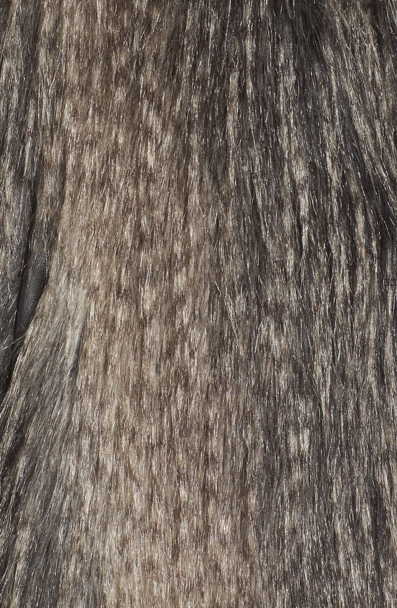 Via Spiga Collarless Faux Fur Vest, Alternate, color,