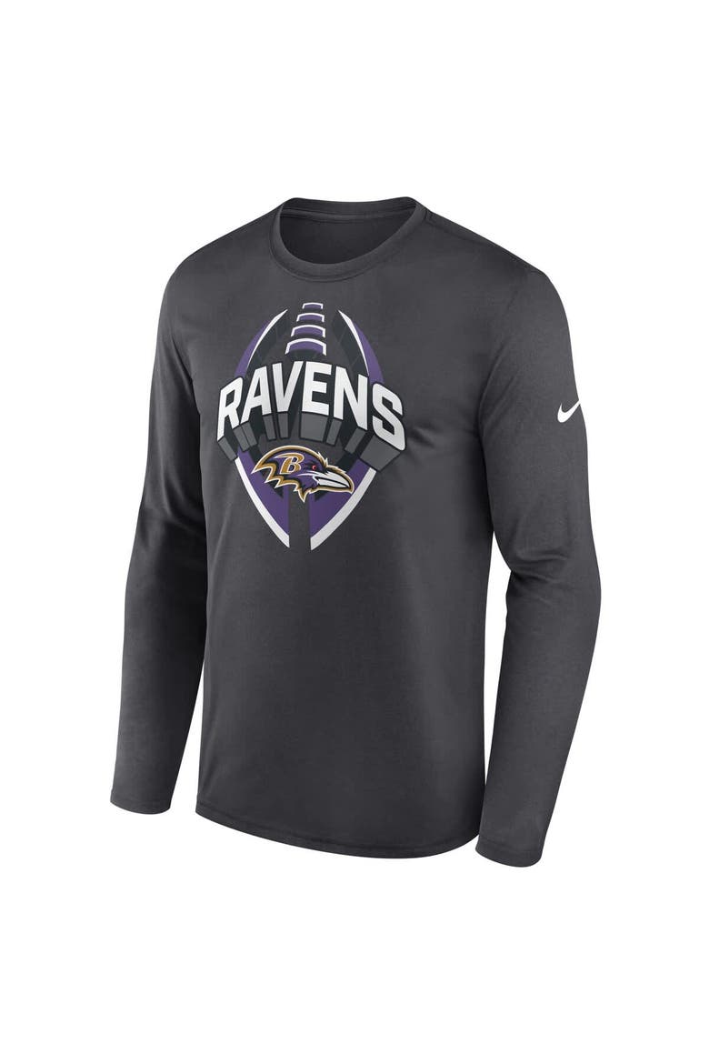 Men's Nike Anthracite Baltimore Ravens Primetime Legend Icon Performance Long Sleeve T-Shirt, Alternate, color, Anthracite
