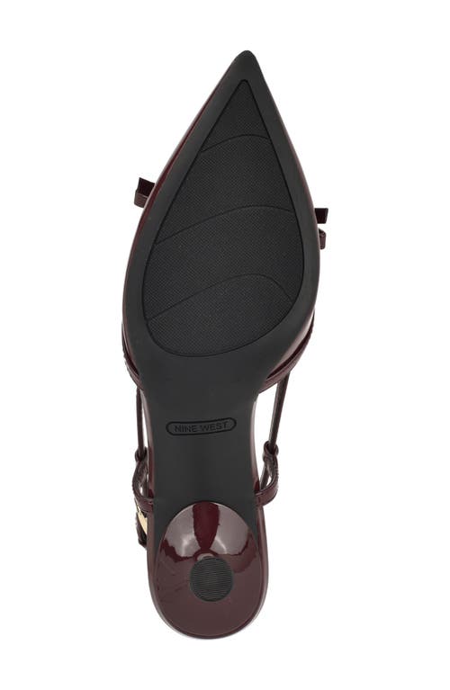 Nine West Reissa Slingback Pointed Toe Pump In Burgundy
