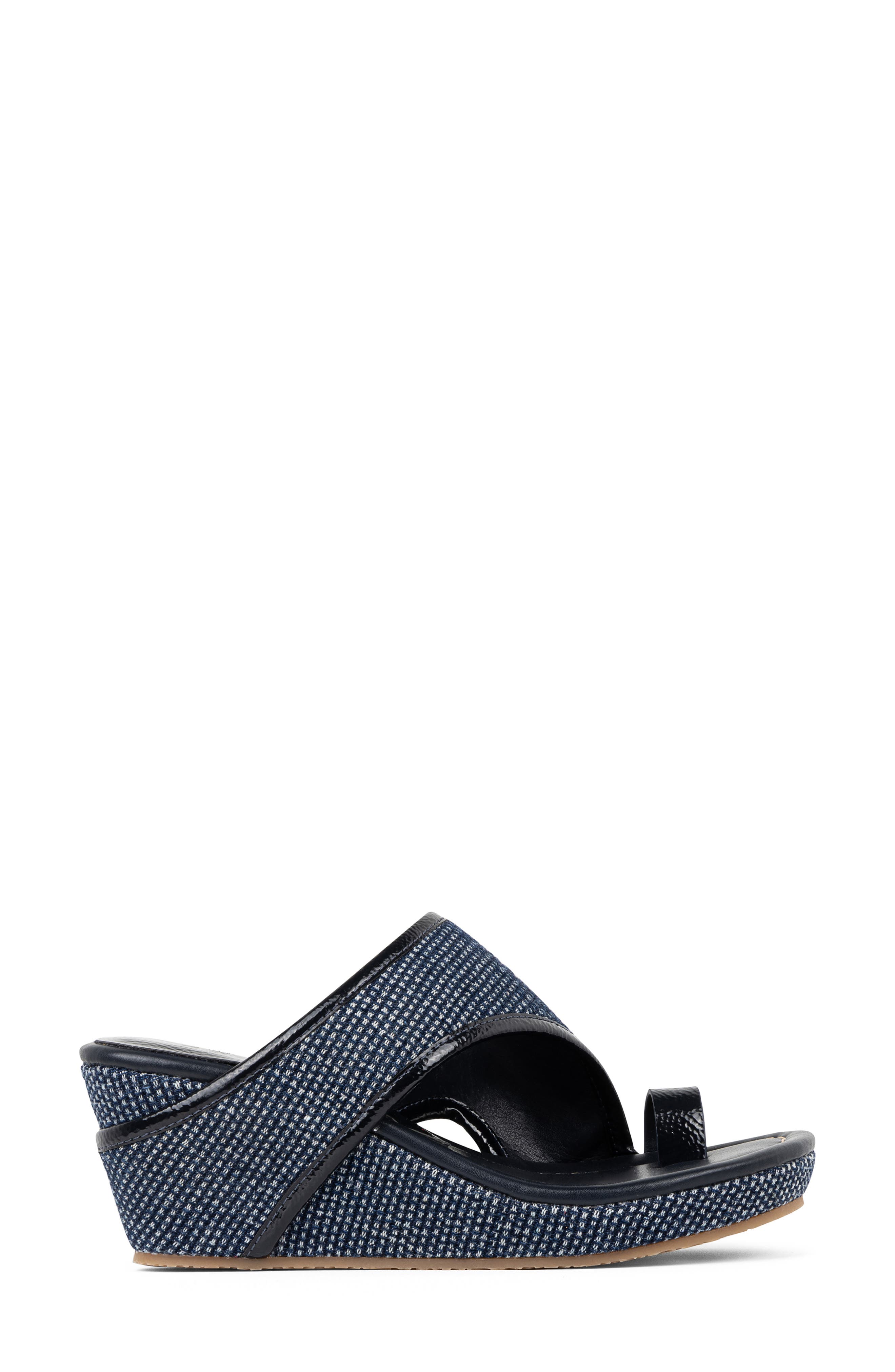 Donald Pliner Platform Wedge Sandal, Alternate, color, Navy
