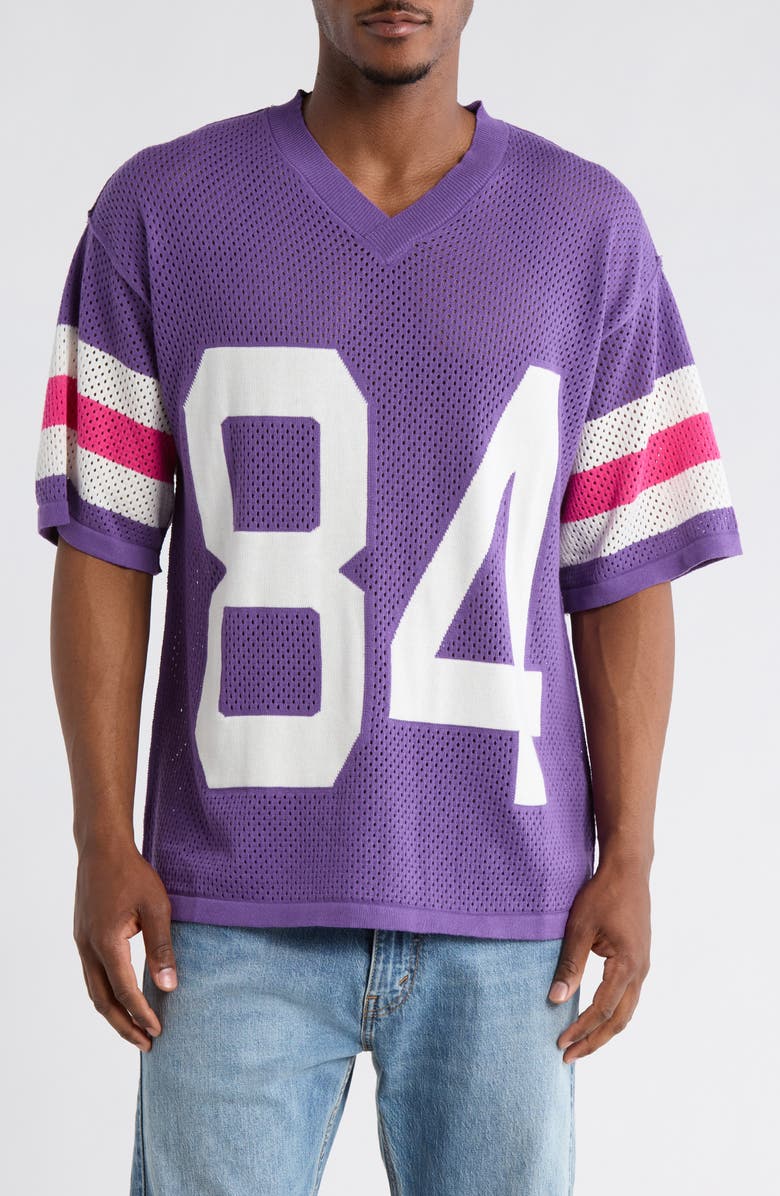 DIET STARTS MONDAY Mesh Knit Jersey, Main, color, Purple