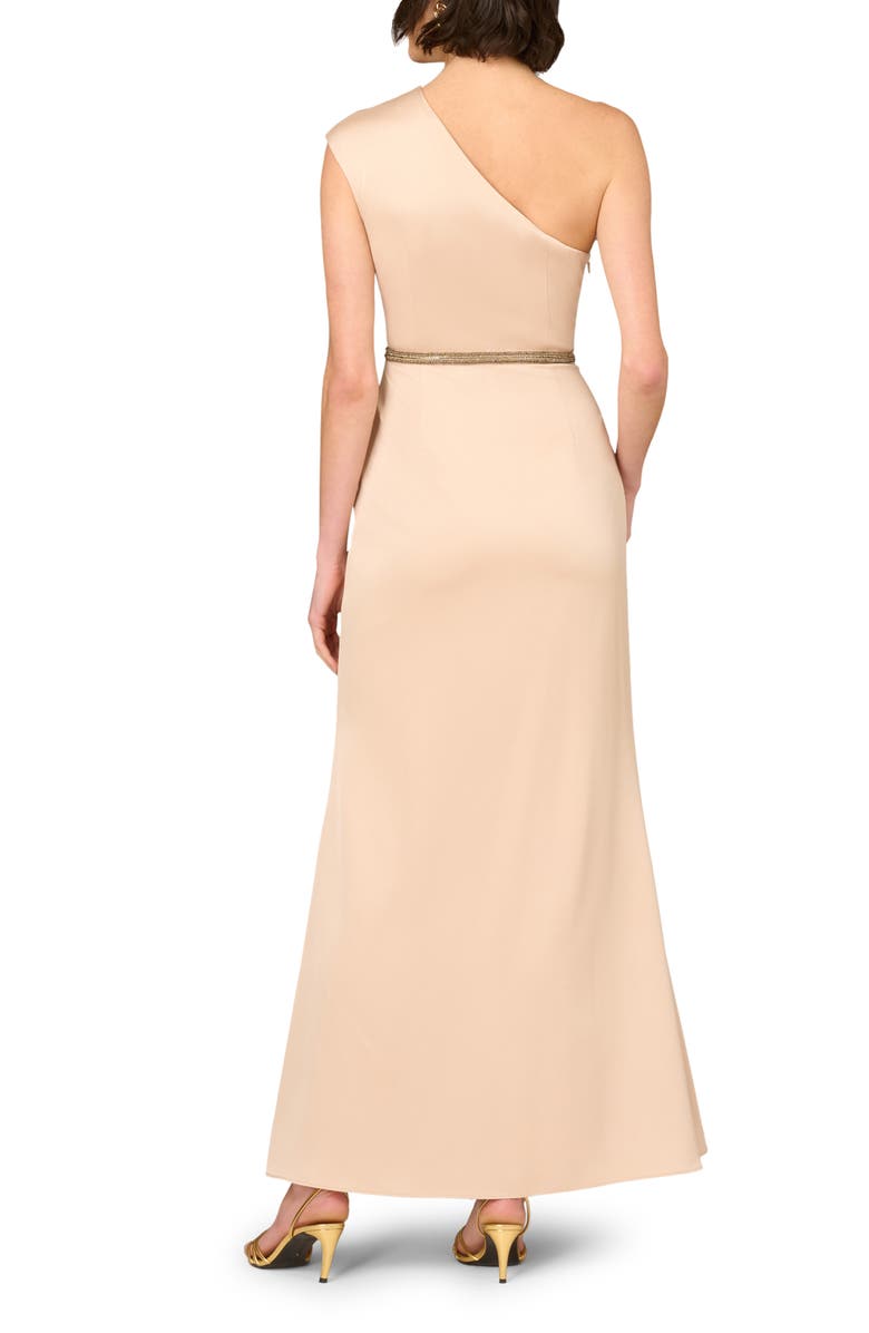 Aidan Mattox by Adrianna Papell One-Shoulder Satin Crepe Gown, Alternate, color,