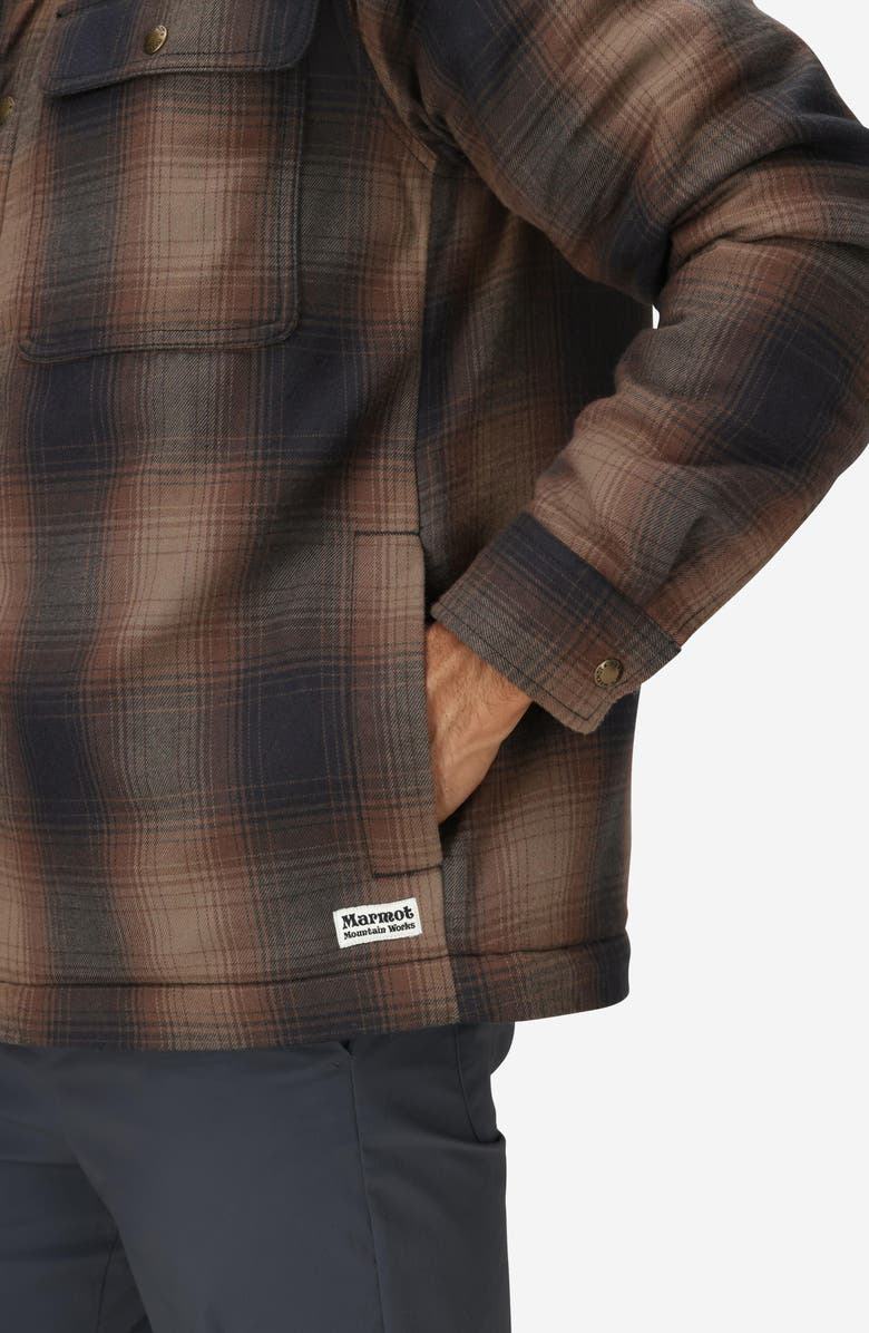 Marmot Ridgefield Fleece Lined Flannel Snap-Up Shirt Jacket, Alternate, color, 