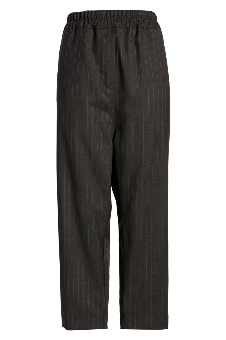Safi Pinstripe Crop Stretch Wool Pants, Alternate, color, DARK CHARCOAL PINSTRIPE