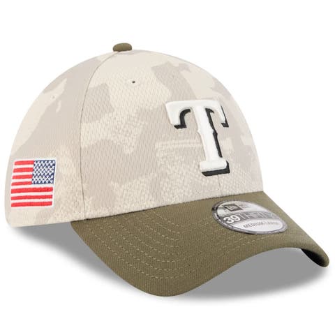 Men's New Era Light Beige/Olive Texas Rangers 2025 Armed Forces Day 39THIRTY Flex Hat