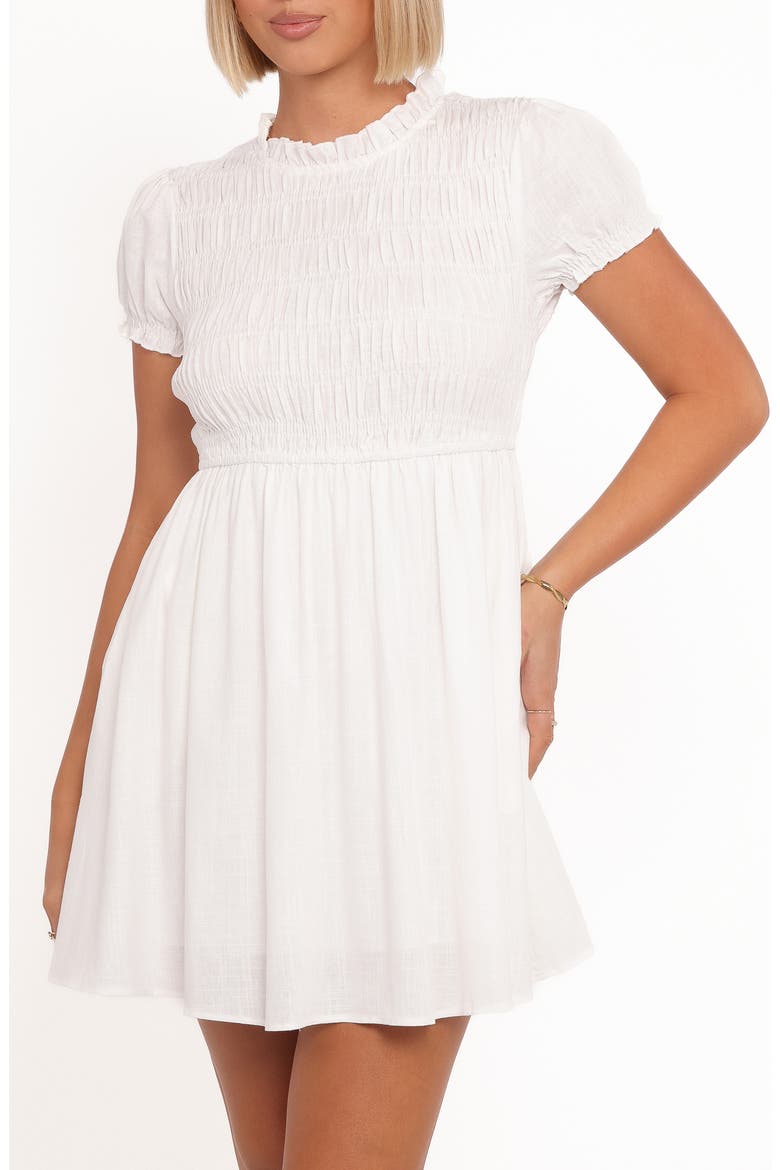 Emari Puff Sleeve Minidress, Main, color, WHITE
