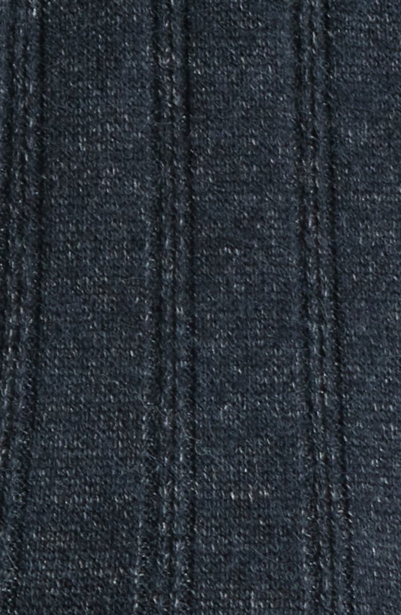 Bella Venice The Jackie Rib Cashmere Blend Cardigan, Alternate, color, Black