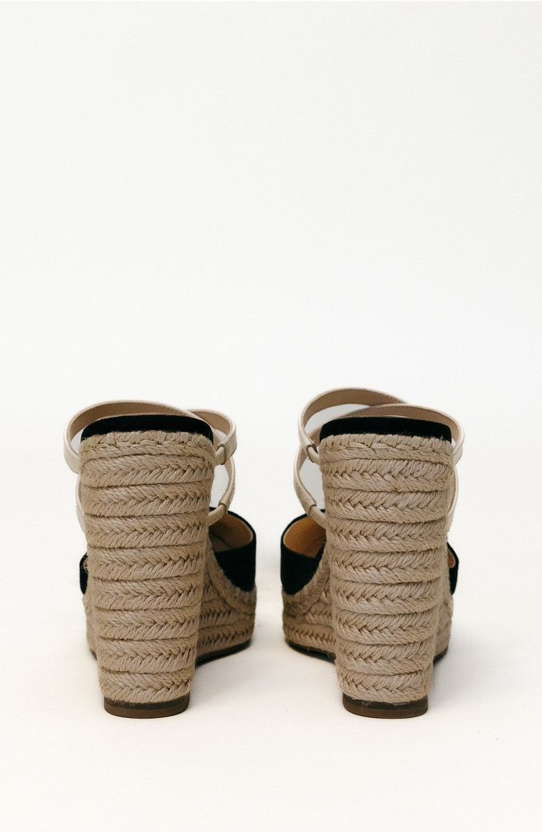 Kendall Louise Thimbles Wedges, Alternate, color, Black & Cream