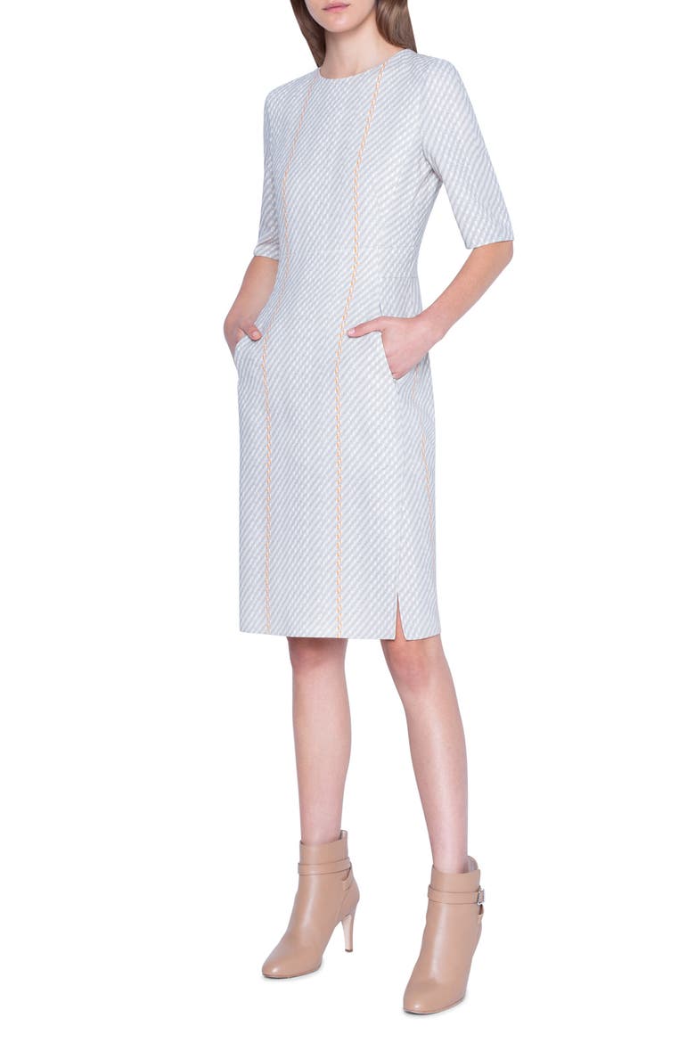 Tweed Print Wool Blend Sheath Dress, Alternate, color, MULTICOLOR