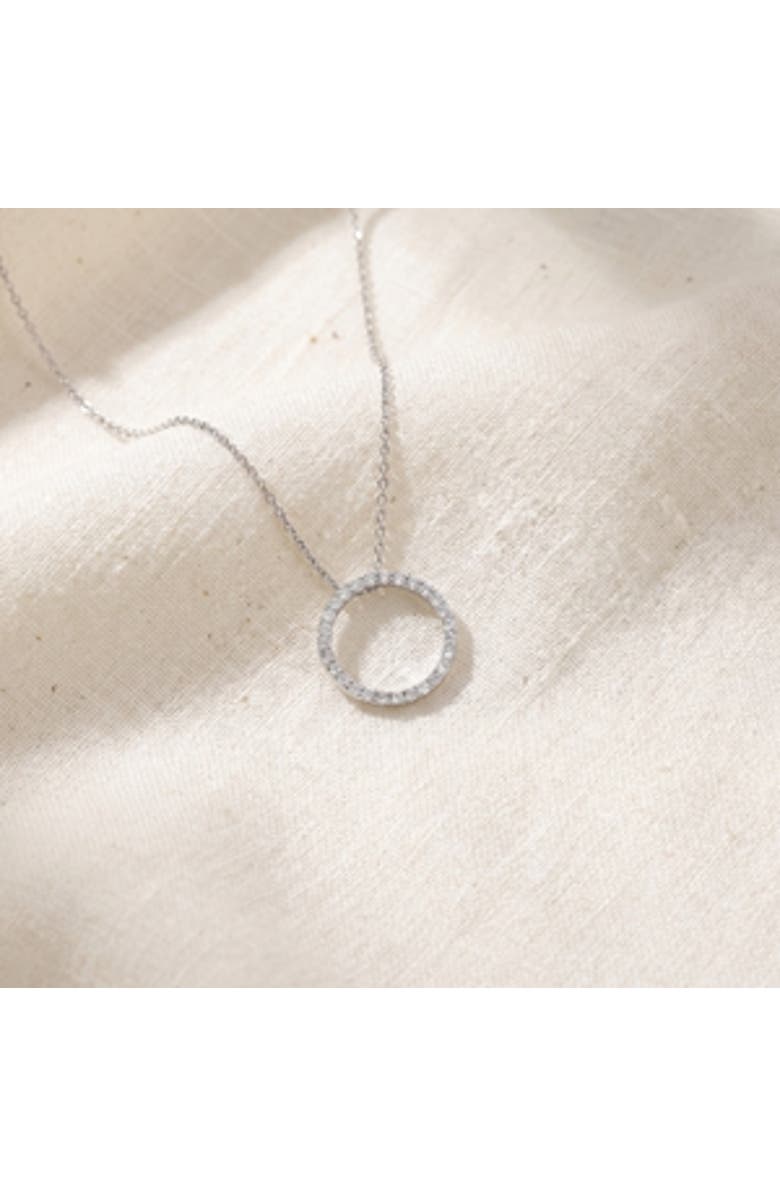Bliss Diamond 1/3Ct Diamond Circle Pendant Women's 18" Necklace 5/8" Wide, Alternate, color, Silver