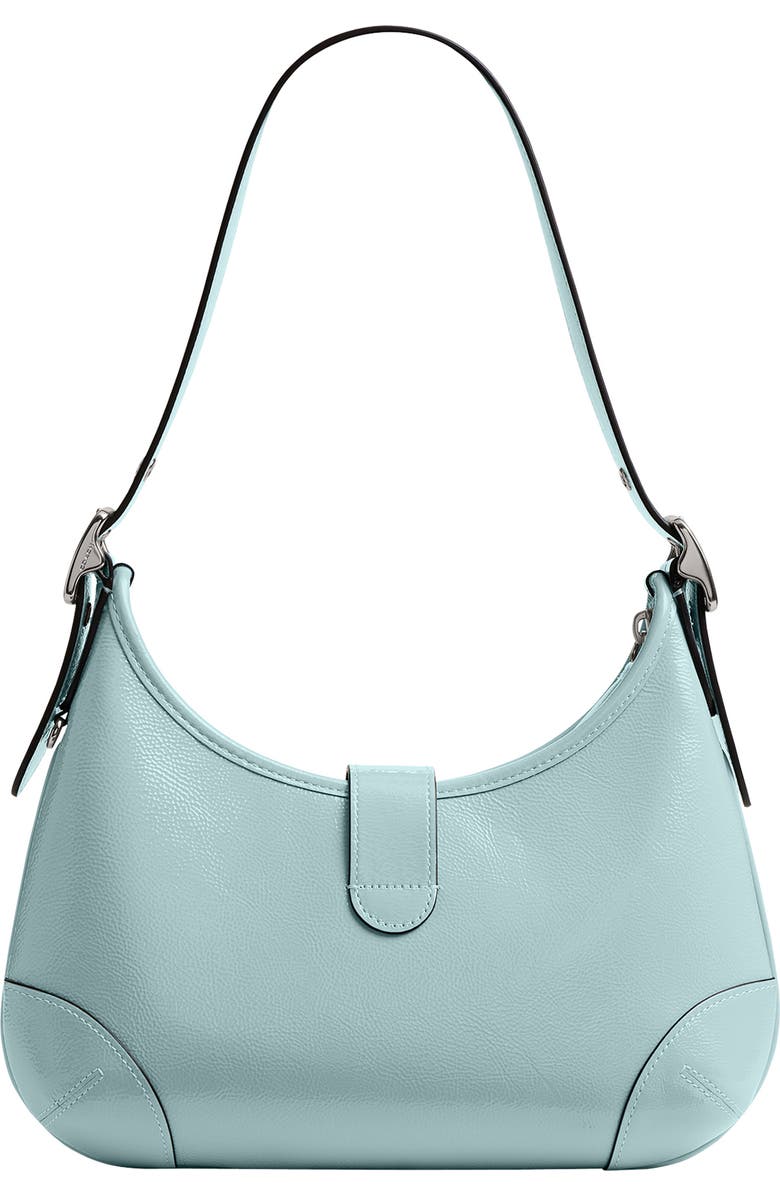 COACH Hamptons Crinkle Patent Leather Hobo Bag, Alternate, color,