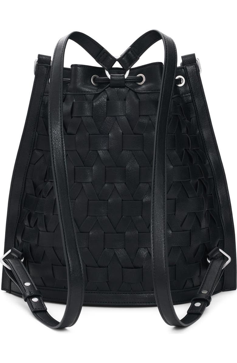 Desigual Woven Faux Leather Backpack, Alternate, color, Black