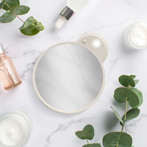 Zadro Lighted Compact Mirror With 10x Magnification & Retractable Suction Cups In Neutral