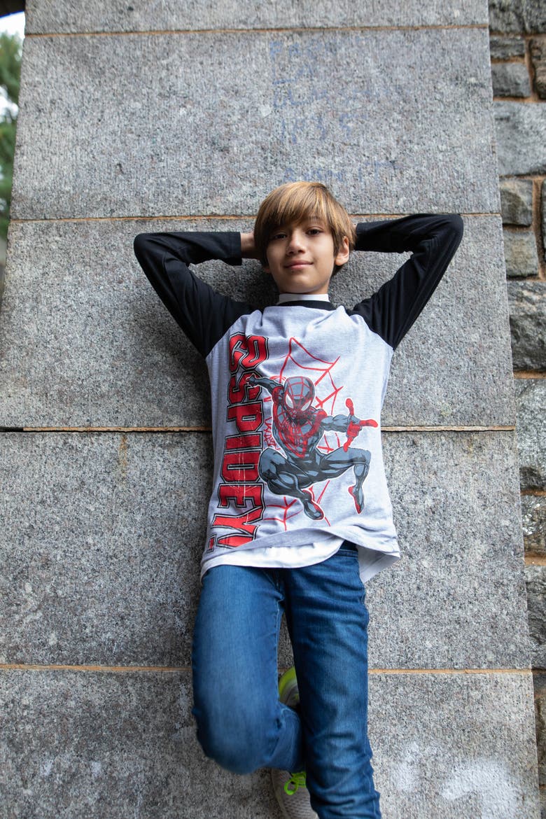 Spider-Man 2-Piece Long Sleeve T-Shirts, Alternate, color, Grey Black Miles