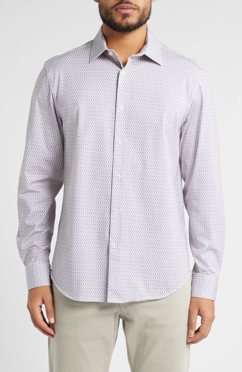 Bugatchi James OoohCotton<sup>®</sup> Button-Up Shirt, Main, color, Dusty Pink