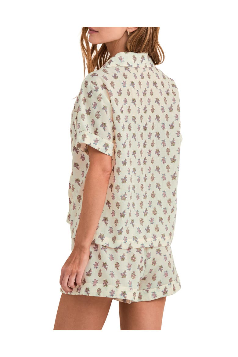 Lucero Ultra-soft Short Sleeve Top & Shorts Pajama Set, Alternate, color, Floral beige