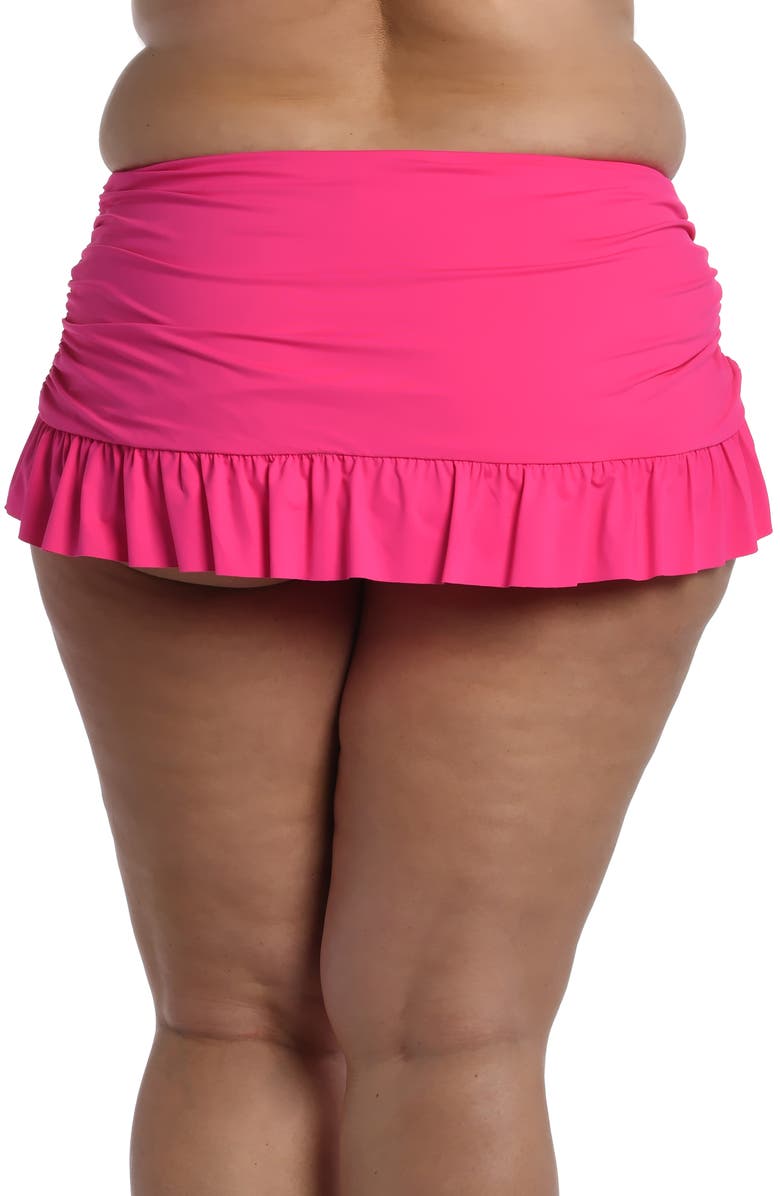 La Blanca Island Goddess Skirted Bikini Bottoms, Alternate, color, Pop Pink