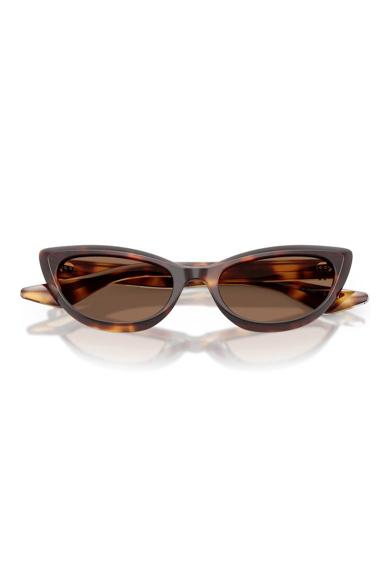 53mm Khaite Cat Eye Sunglasses, Alternate, color, DARK MAHOGANY / BROWN