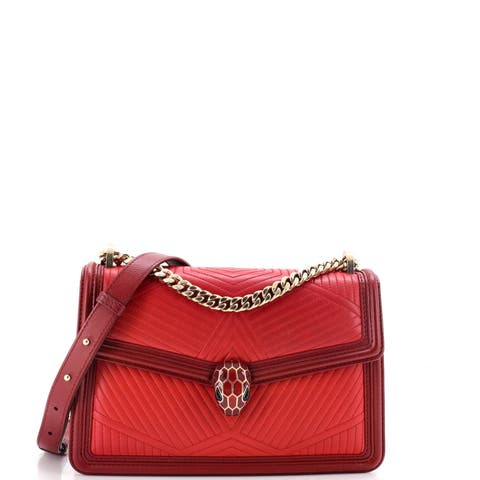 Serpenti Forever Shoulder Bag Quilted Leather Small